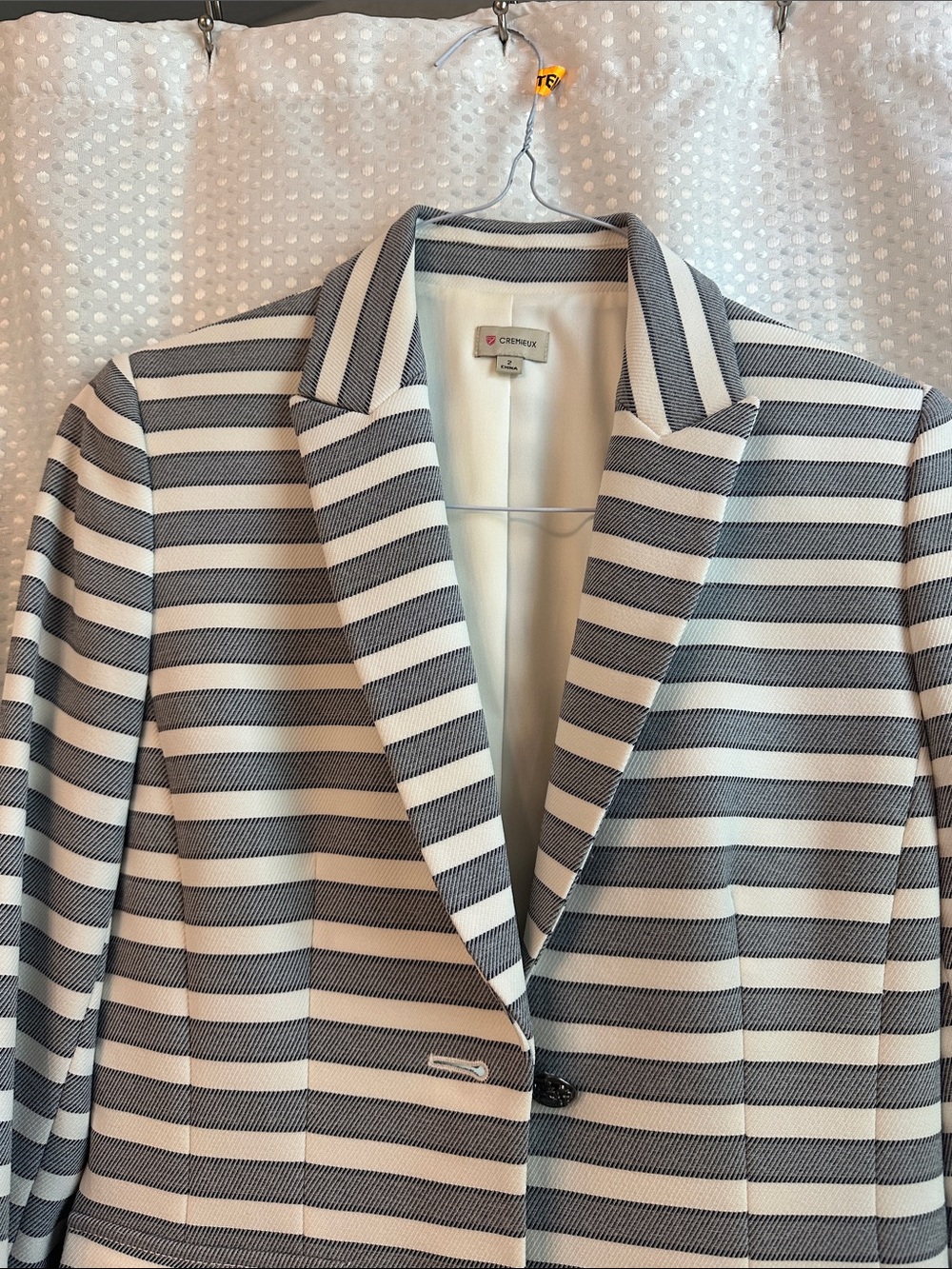 Daniel Cremieux Cream and Navy Striped Blazer